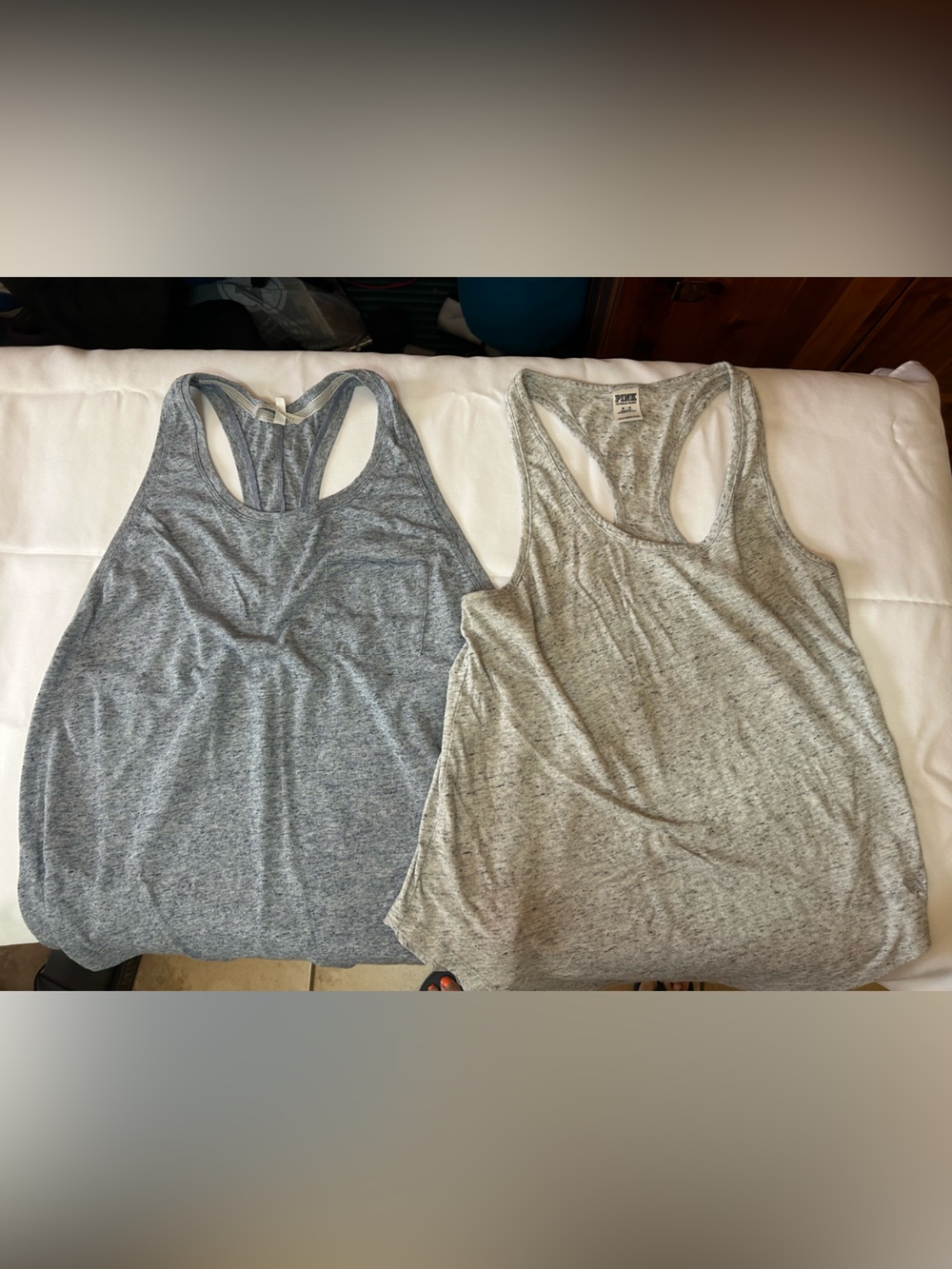Victoria's Secret Gray Heather Racerback Tank Tops - Pack of 2